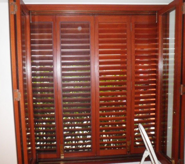 A screened set of shutters